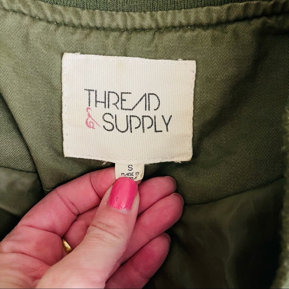 Thread & Supply green lightweight cinch waist cargo utility zip jacket small - Picture 5 of 6